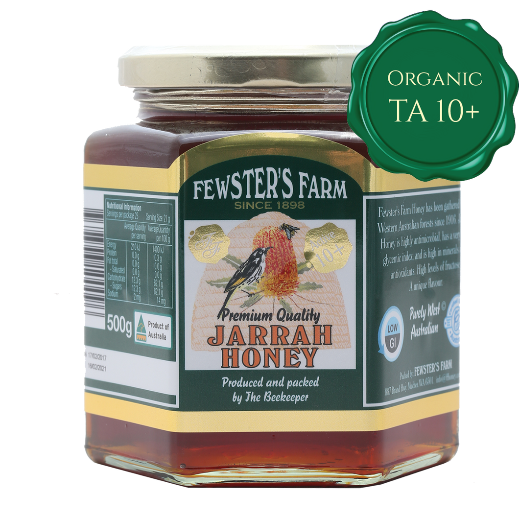 Fewster’s Farm Organic Jarrah Honey TA10+ (500g)