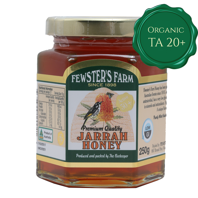 Fewster’s Farm Organic Jarrah Honey TA20+ (250g)